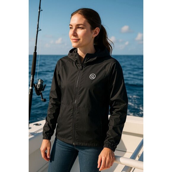 Reel Life XXL Women Jacket Mesh Lined Hood Windbreaker UPF 30 Breathable Zip-up - Picture 1 of 9